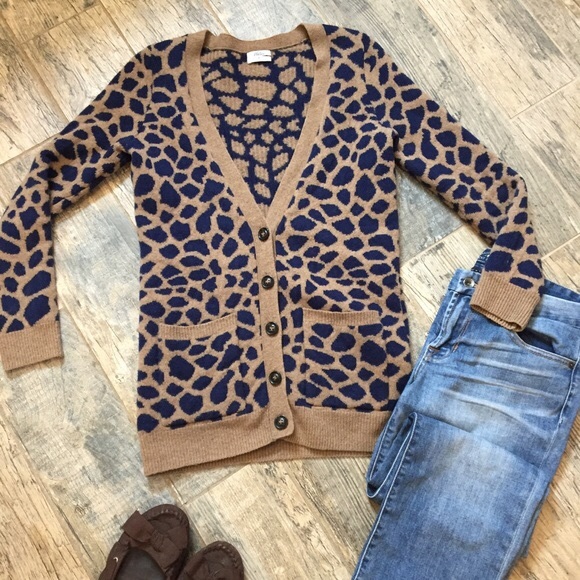 giraffe print cardigan